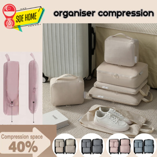 6Set Compression Packing Cube for Travel Waterproof Luggage