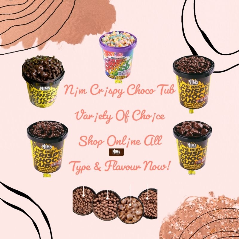 Nims Crispy Choco Tub 7 Flavours Delicious Chocolate Crunchy Indulgent  Snack Yummy Tasty