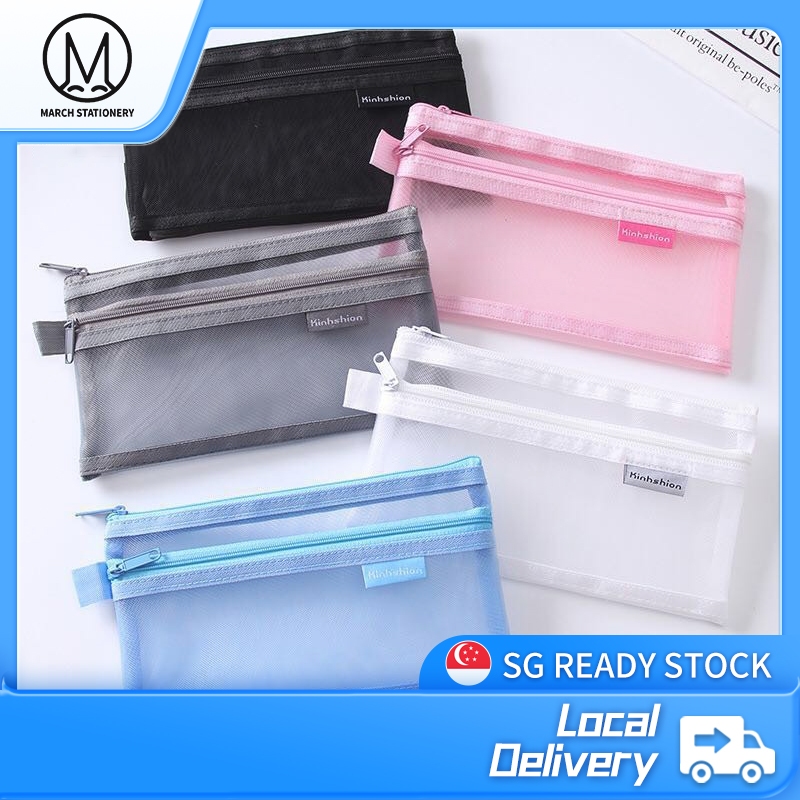 Transparent Waterproof Pencil Case Large Capacity Pencil Bag Aesthetic  Clear Cute Pencil Case with Stickers DIY