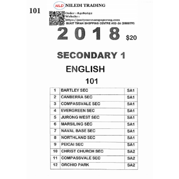 Sec 1 Past Year Exam Papers (hard copy) Express / NA / NT