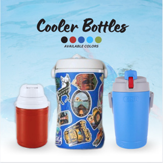 Coleman 1 Liter Thermos Blue & Igloo 1 QT Thermos Red =s water jug