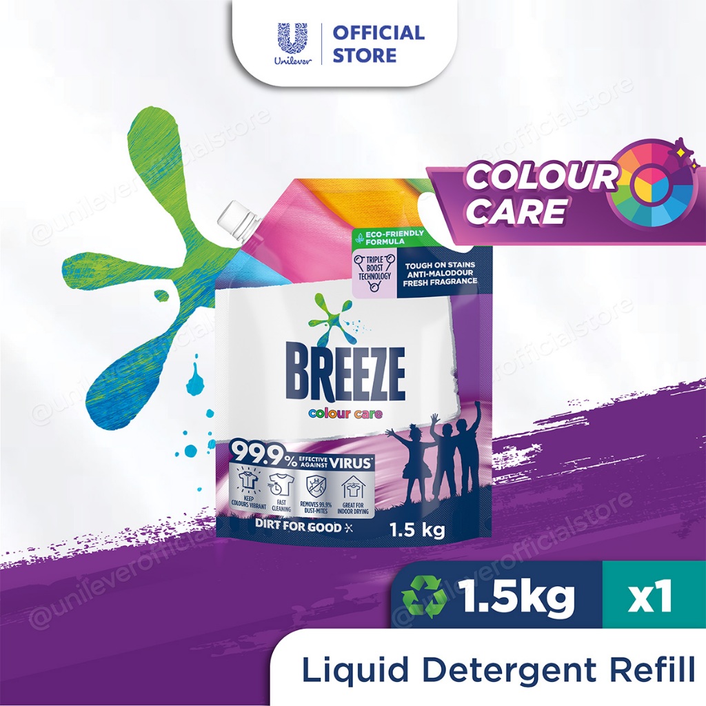 Breeze Colour Care Liquid Detergent [refill 1 5kg] Shopee Singapore