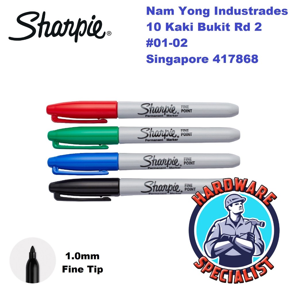 SHARPIE 1735794 Retractable Permanent Marker Ultra Fine Tip Black Blue Red  3/Set