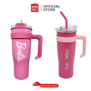 800Ml 2023 Barbie Party Pink Cup with Straw Kawaii Barbies Movie