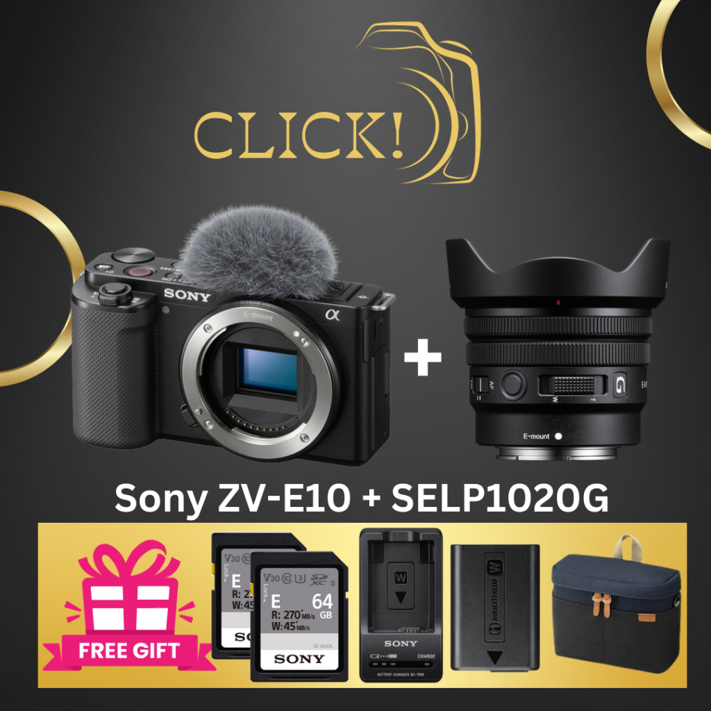 Sony ZVE10 + Sony E 1020mm f/4 PZ (Free 2X64GB + NPFW50 Battery + BC