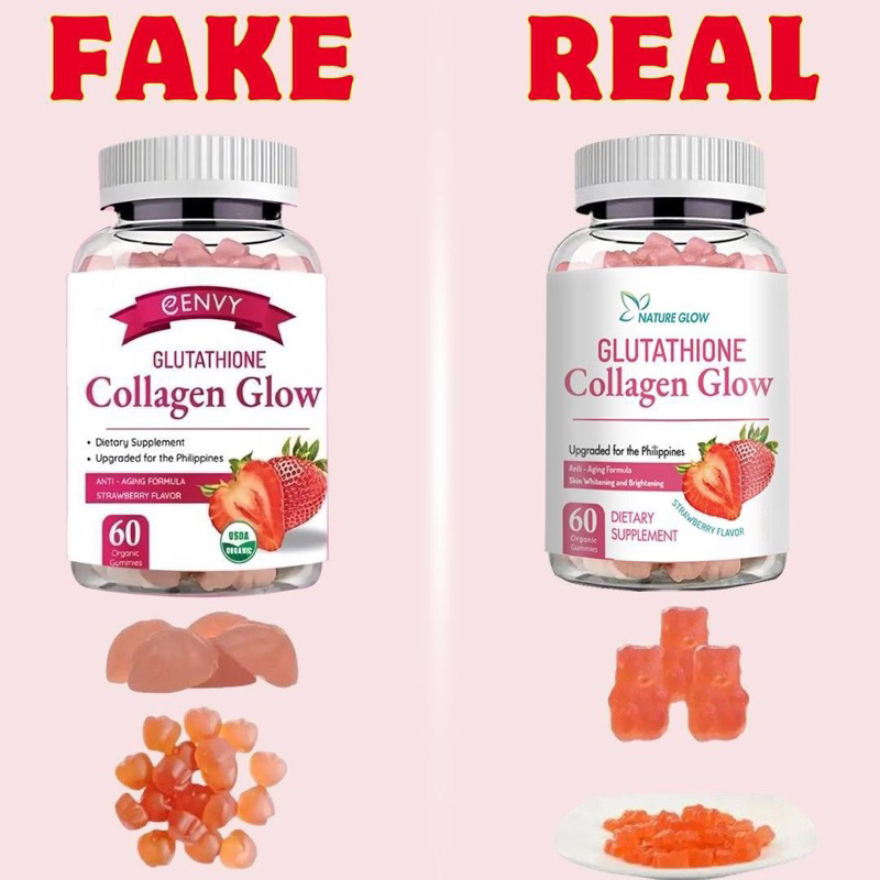 glutathione collagen glow gummies fake vs original Nature Glow Glutathione Collagen Glow main image 0