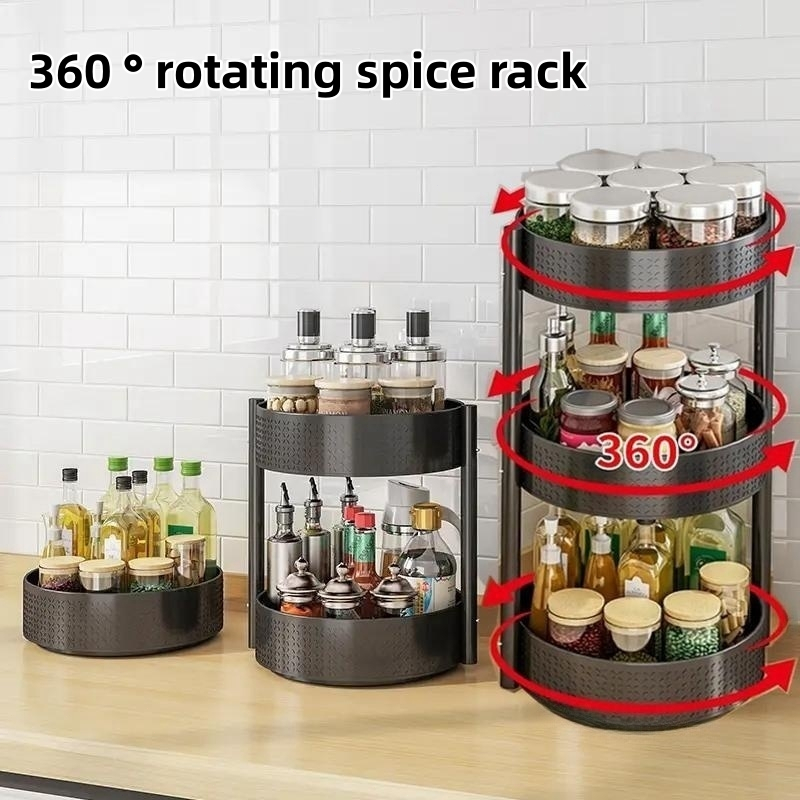 【SG Stock】360° rotating tray rack/Lazy Susan Turntable/Kitchen Storage ...