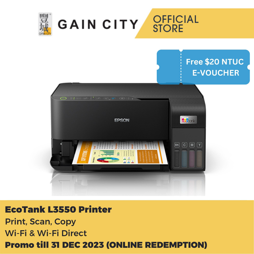 Epson A4 Ecotank Printer L3550 | Wifi | Print | Scan | Copy | Inktank ...
