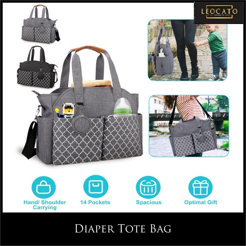 Diaper Tote Bag With Changing Station Upgrade MultiFunction Baby Bag