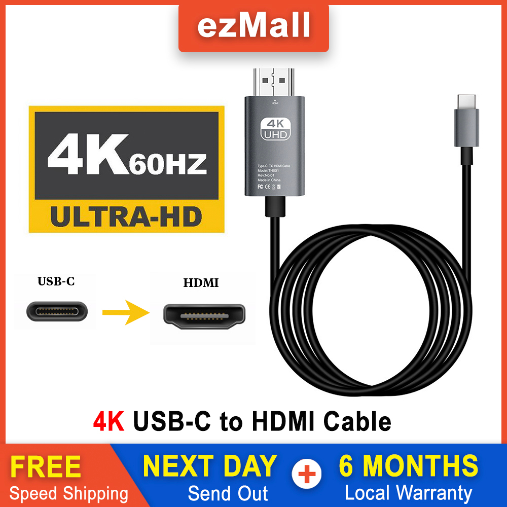 USB C To HDMI Cable 4K 60Hz TypeC to HDMI Adapter Mobie Phone to TV