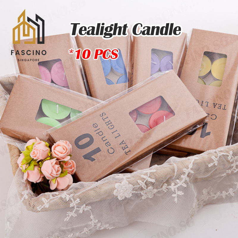 【SG】10 PCS Mini Tealight Candles in Boxpacked Small Votive Smokeless