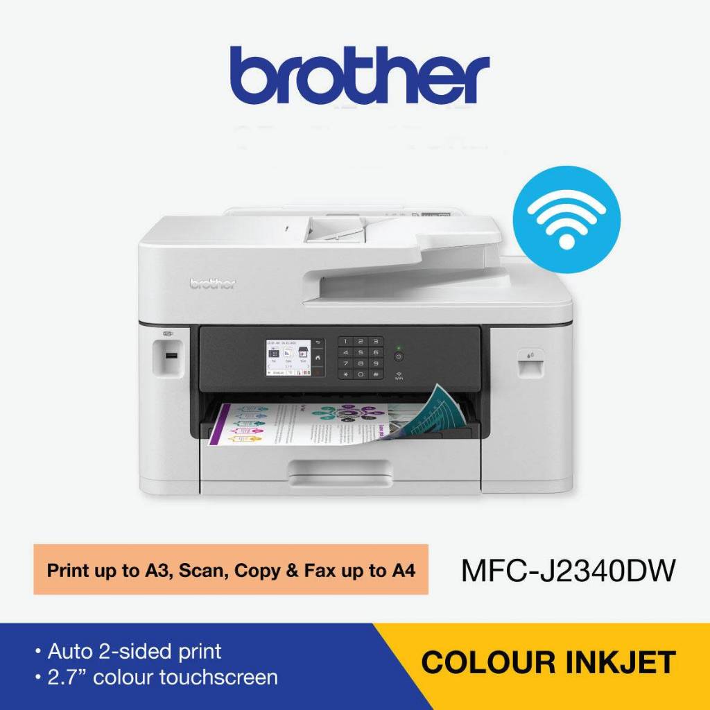 Brother MFC-J2340DW Wireless All In One Colour Inkjet A3 Printer 2340 ...