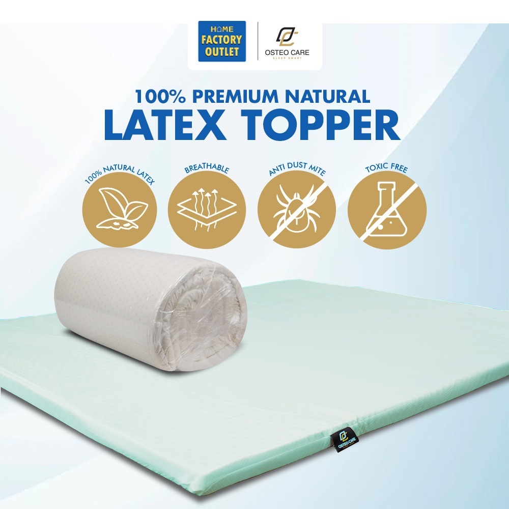OSTEO CARE 100 Natural 3cm Latex Mattress Topper King/Queen Shopee
