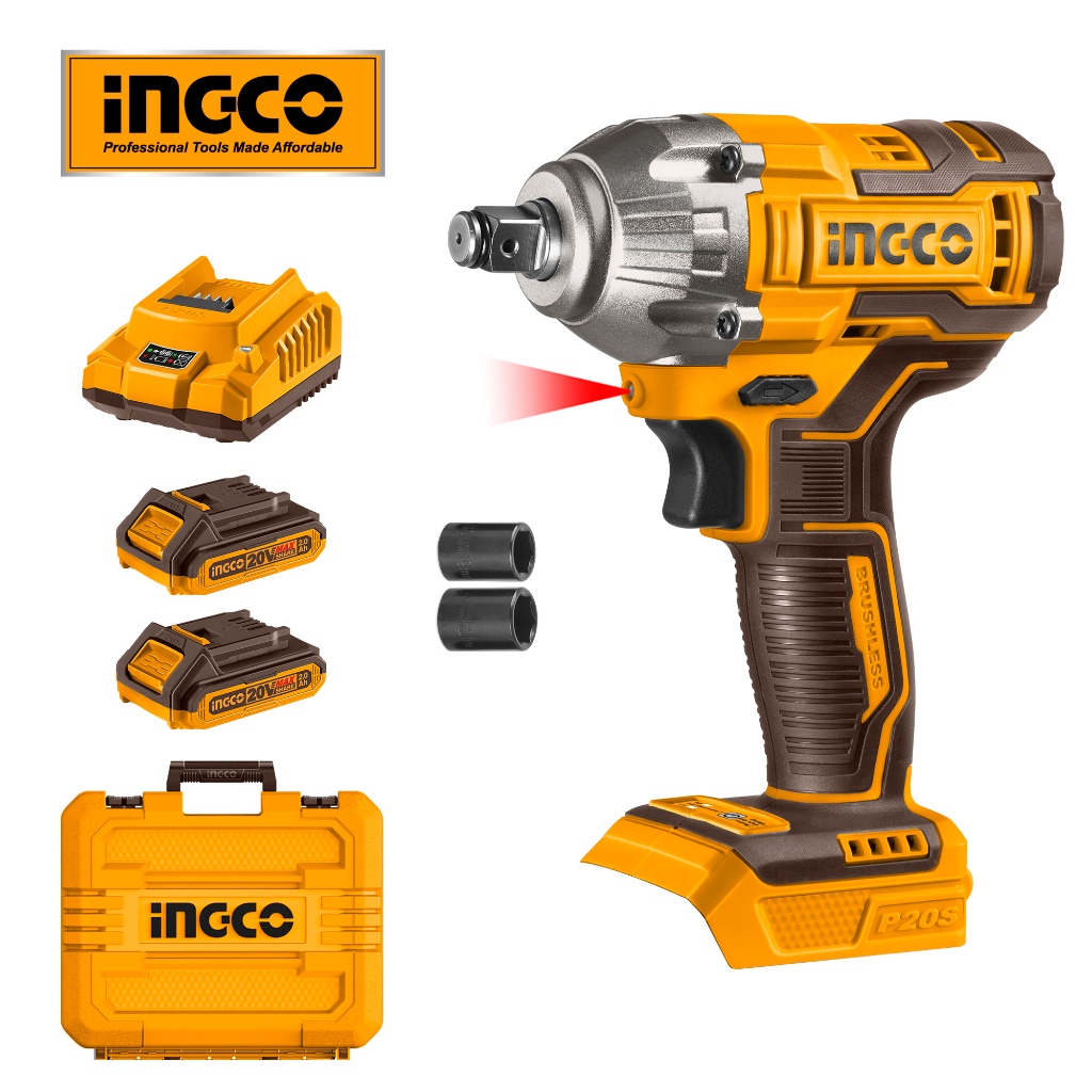 INGCO 20V LithiumIon Impact Wrench CIWLI2038 with Battery and Charger