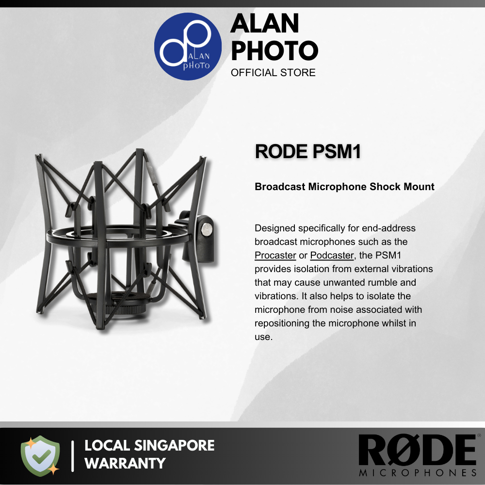 Rode PSM1 Microphone Shock Mount For Podcaster and Procaster Mic Holder