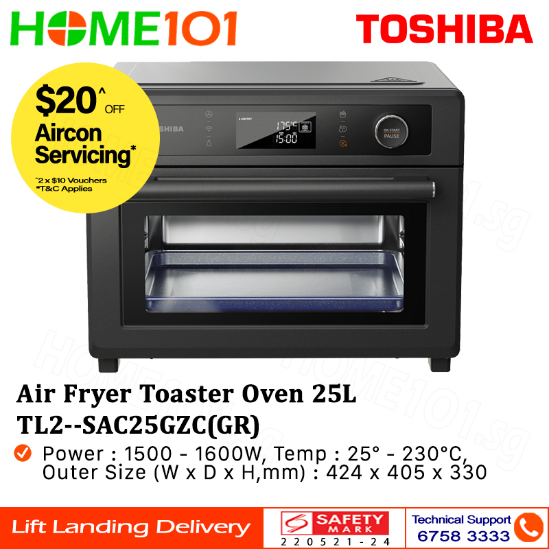 Toshiba Air Fryer Toaster Oven 25L TL2SAC25GZC Shopee Singapore