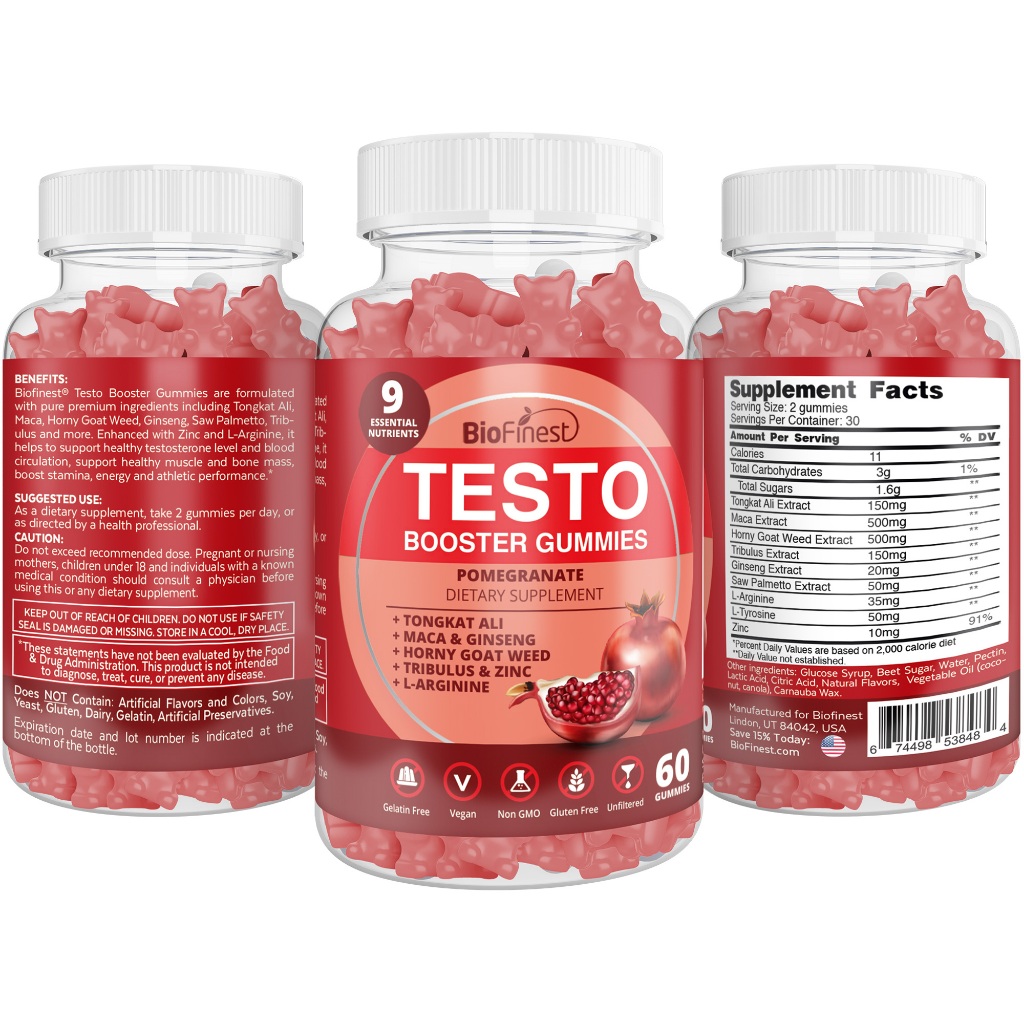 Biofinest Testo Booster Gummy Supplement Tongkat Ali Maca Horny Goat ...