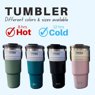 [SG]TYESO Thermal Tumbler Flask Cup with Straw Coffee Cup Vacuum Insulated Water Bottle Cool Ice Cup 304 Stainless Steel