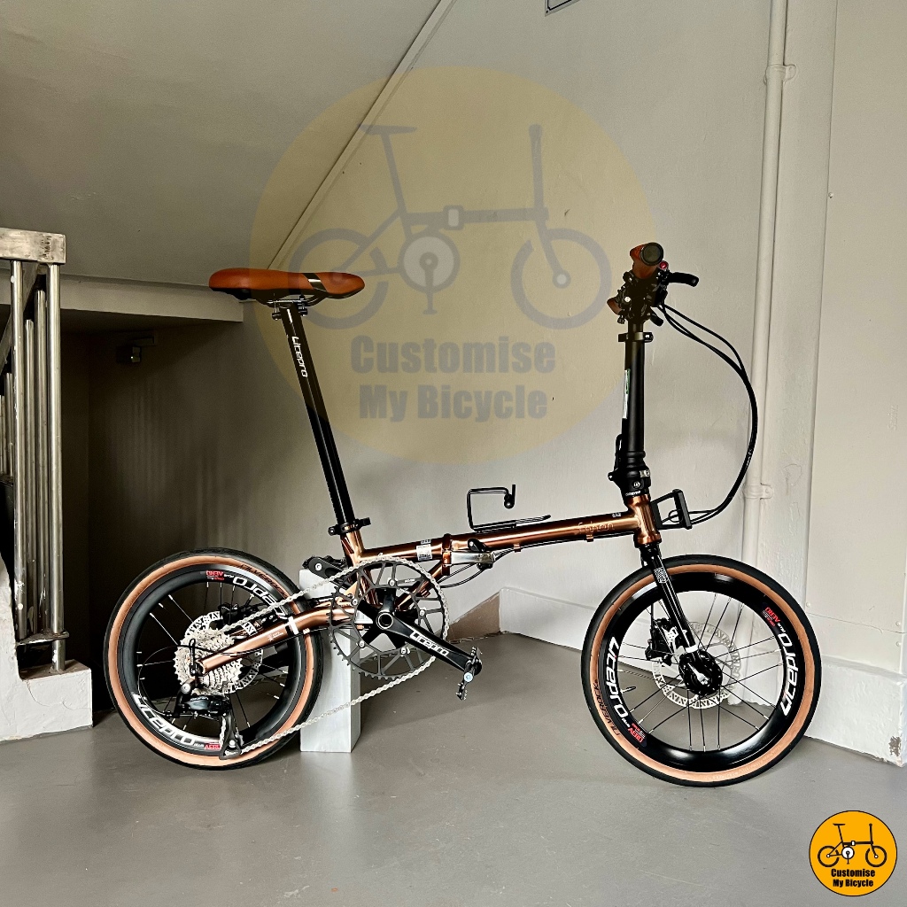 Fnhon Gust 18 Shimano 9s Folding Bike Rose Gold Btwin Hachiko 349 Shopee Singapore