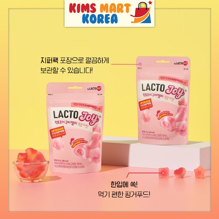 Lacto Joy Gummy Jelly Probiotics Lactobacillus Plantarum Prebiotics Peach Flavor Korean Health