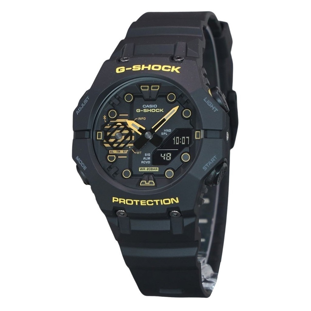 Casio G Shock Caution Yellow Mobile Link Analog Digital Resin Strap Black Dial Quartz GA B001CY 1A 200M Mens Watch Shopee Singapore