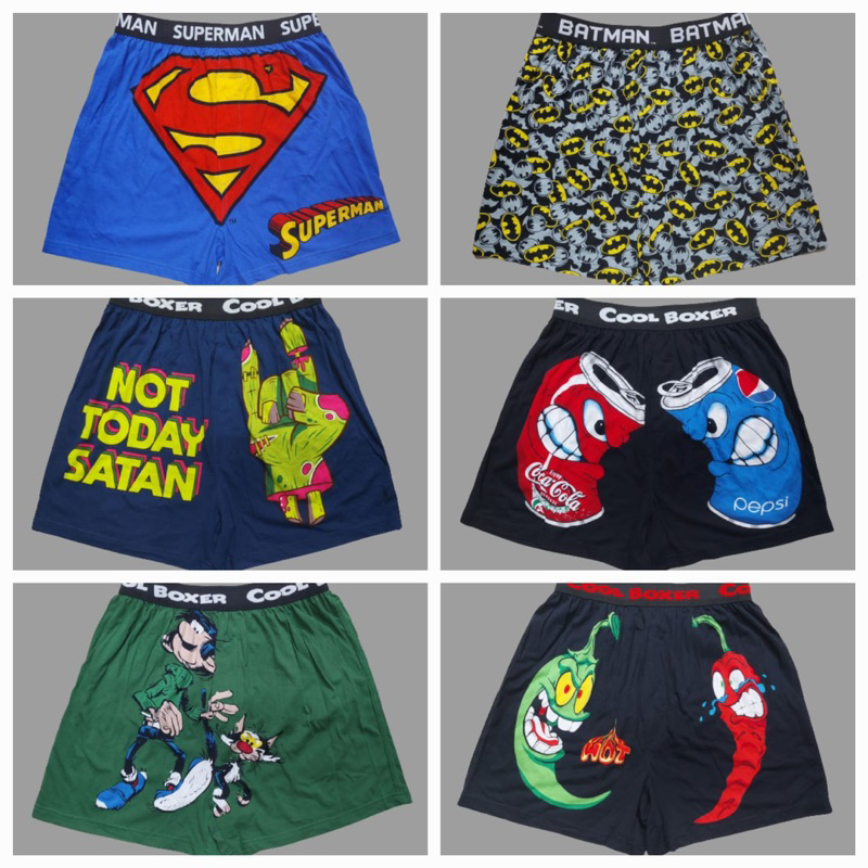 Men cartoon coloured boxers underwear shorts brief casual