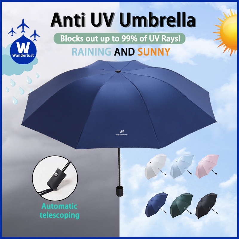 Umbrella Automatic Manual Black Glue Sunscreen Umbrella Sun UV Block ...