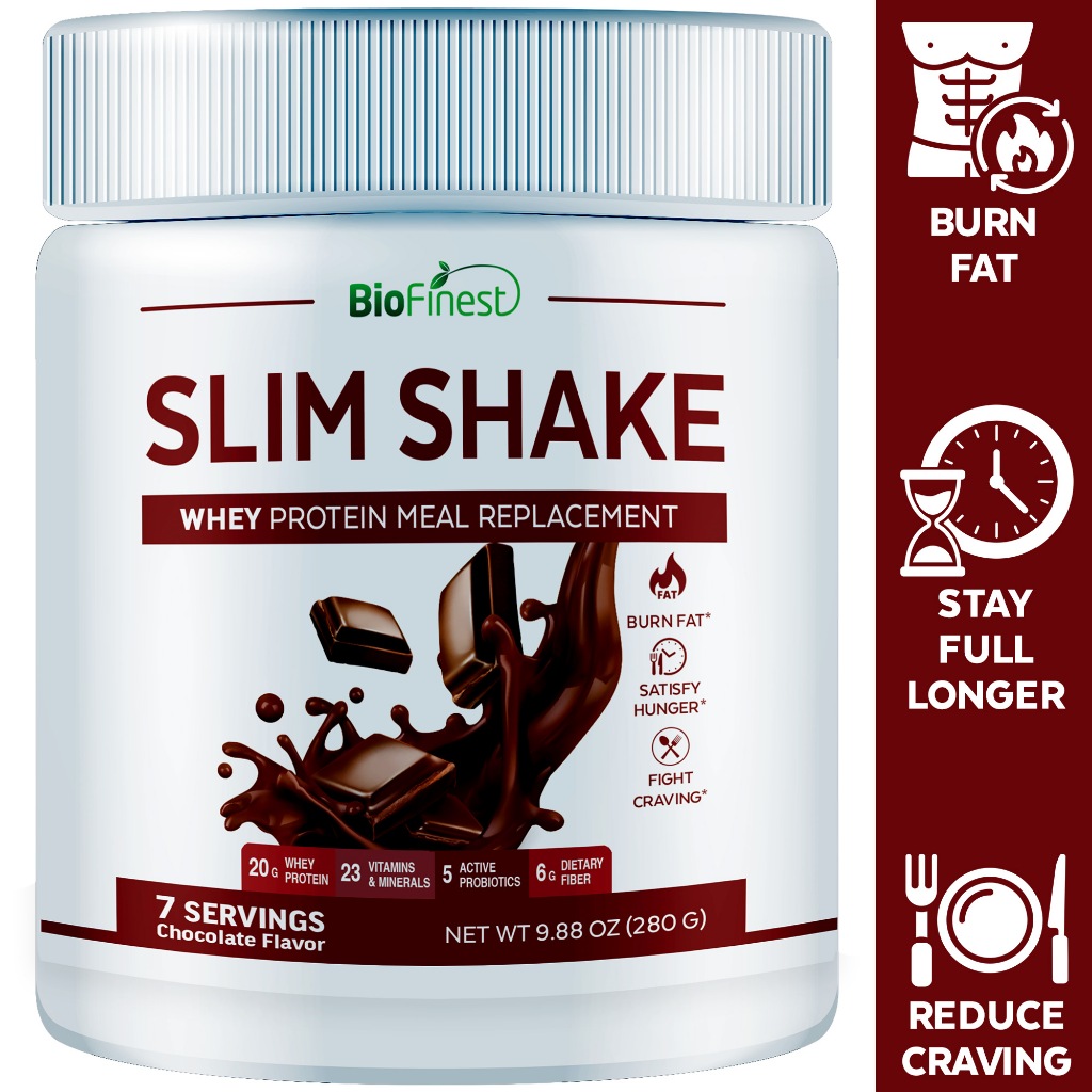Biofinest Slim Shake Whey Plant Protein Meal Replacement Powder Probiotic Enzyme Garcinia Weight
