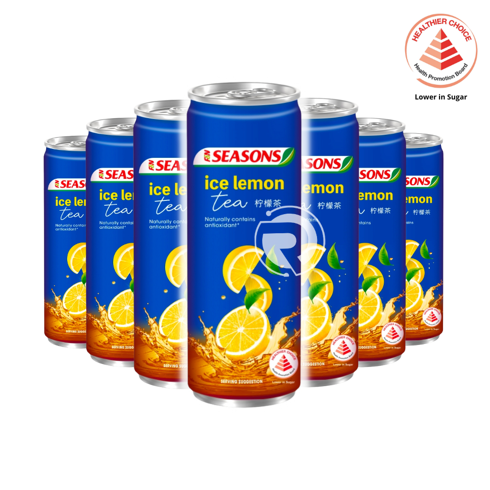F&N Seasons Ice Lemon Tea Reduced Sugar (300ml x 24 Cans) Shopee