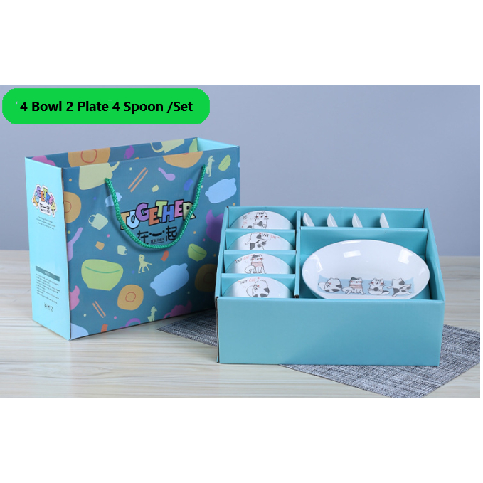 Ceramic tableware set Ceramic bowl and plate set Cartoon Dinnerware Set ...