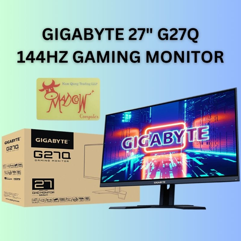 Gigabyte G27Q 144Hz 27" IPS QHD (2560 x 1440) Gaming Monitor Shopee