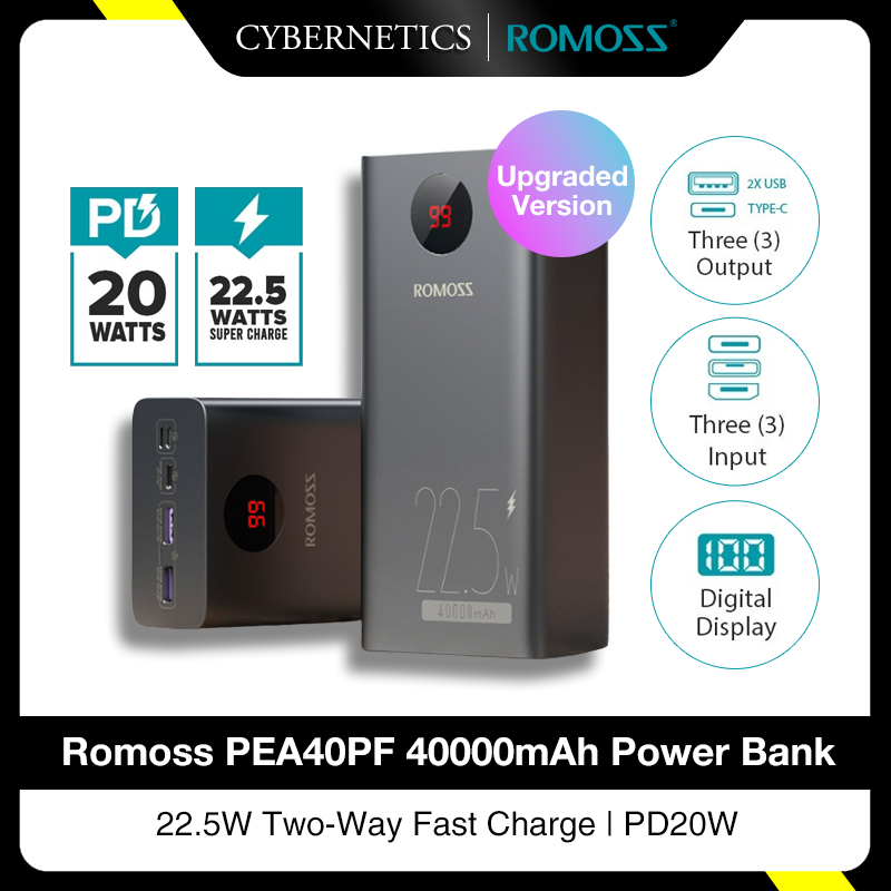 Romoss Zeus 40000mAh 22.5w Black Power Bank