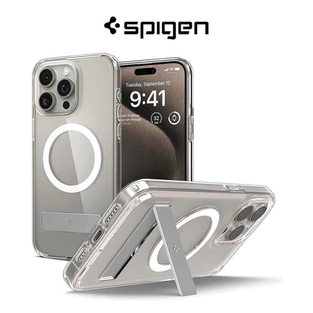 Spigen Coque pour iPhone 15 Pro Max Ultra Hybrid MagFit [Semi