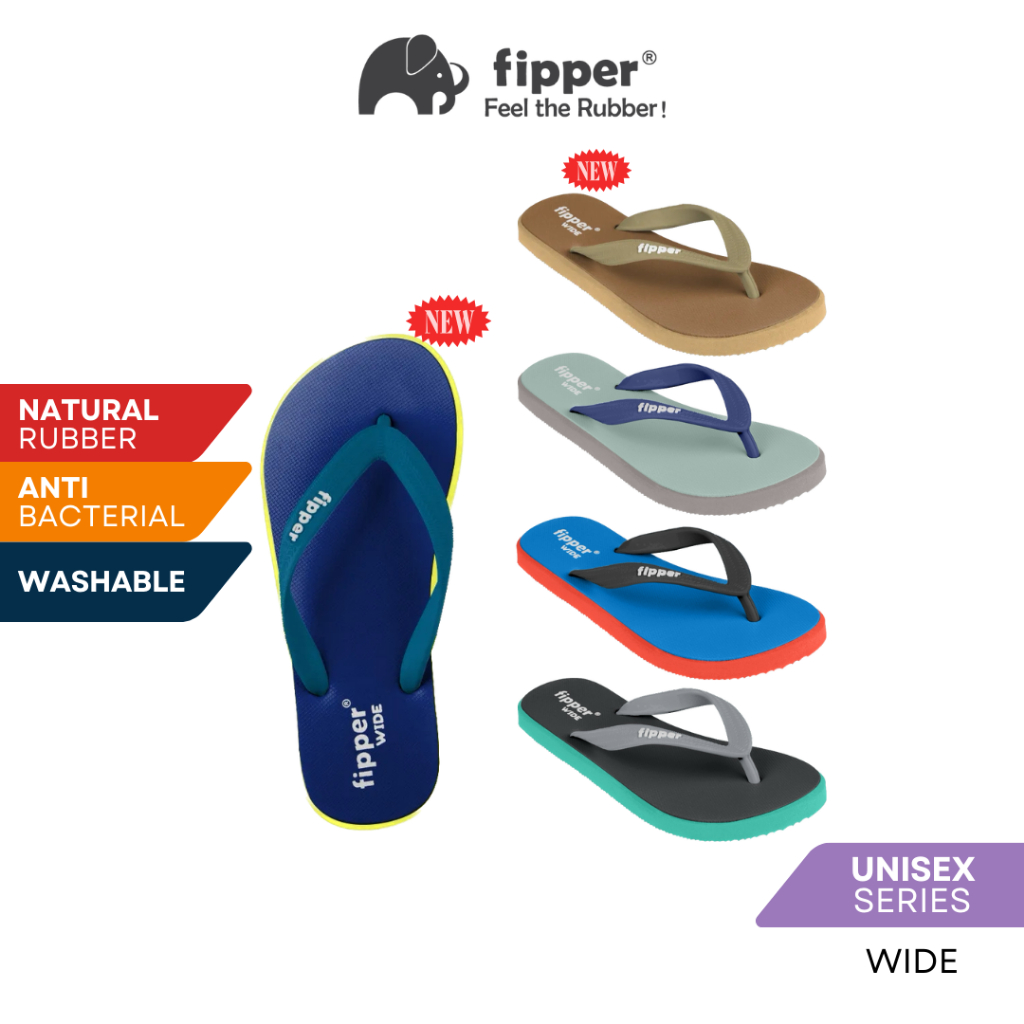 NEW ARRIVAL Fipper Natural Rubber Slipper Wide Series Shopee