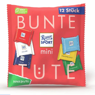 NEW! Ritter Sport Mini Limited Edition Paper Packaging (200g, 12 x Mini ...