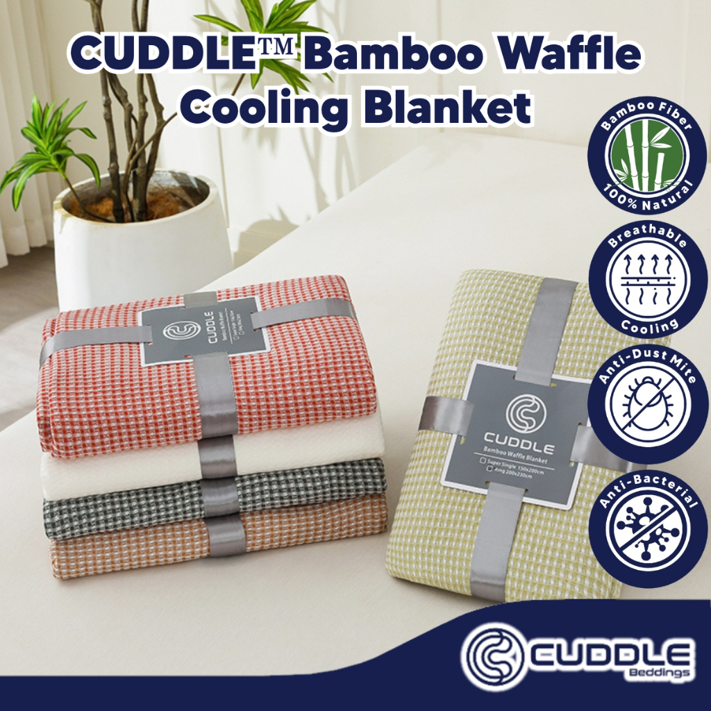 Cuddle™ Bamboo Waffle Cooling Blanket/ Cooling Bamboo Thin Throw ...
