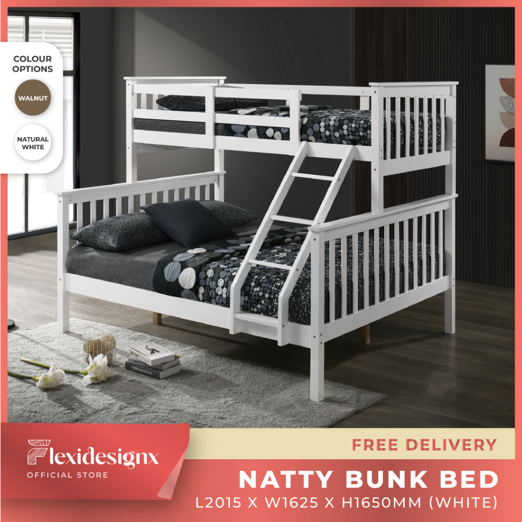 Bunk Bed / Strong Solid Wood / Single & Queen Size Bed / Double Decker