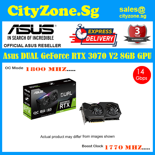 Asus Dual RTX 3070 V2 OC 8GB Graphics Card DUAL-RTX3070-O8G-V2