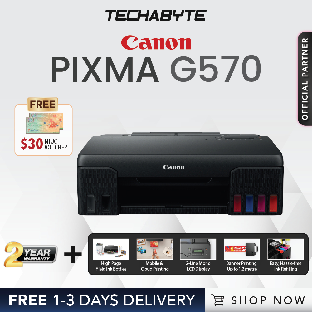 Canon PIXMA G570 Refillable Wireless Single Function Ink Tank Photo ...