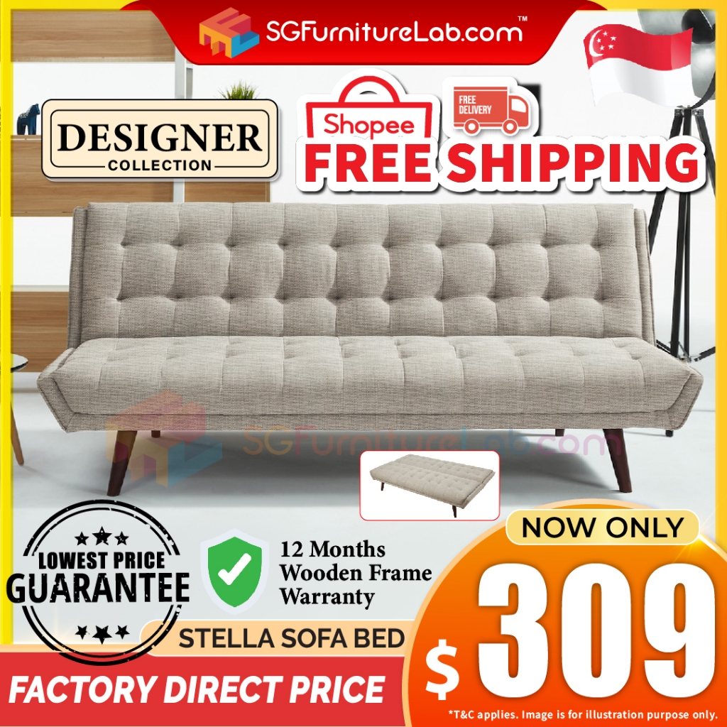 【READY STOCK, DELIVER FROM JB】𝐒𝐆𝐅𝐔𝐑𝐍𝐈𝐓𝐔𝐑𝐄𝐋𝐀𝐁™STELLA 3 Seater Sofa Bed