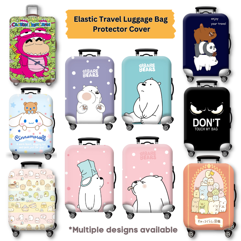 [SG Seller] Part 1 Elastic Travel Luggage Bag Protector Cover Suitcase Cover *Multiple Designs