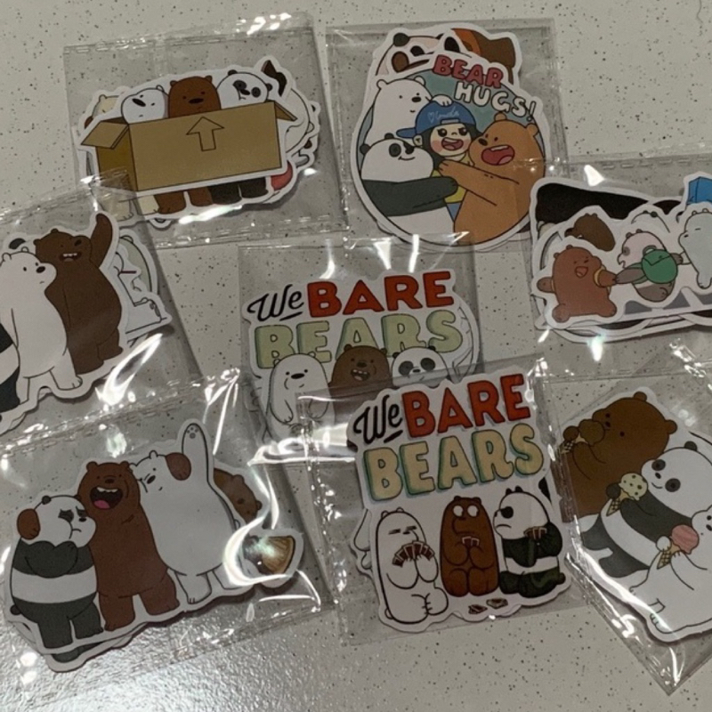 WE BARE BEARS WATERPROOF STICKER PACK | Shopee Singapore