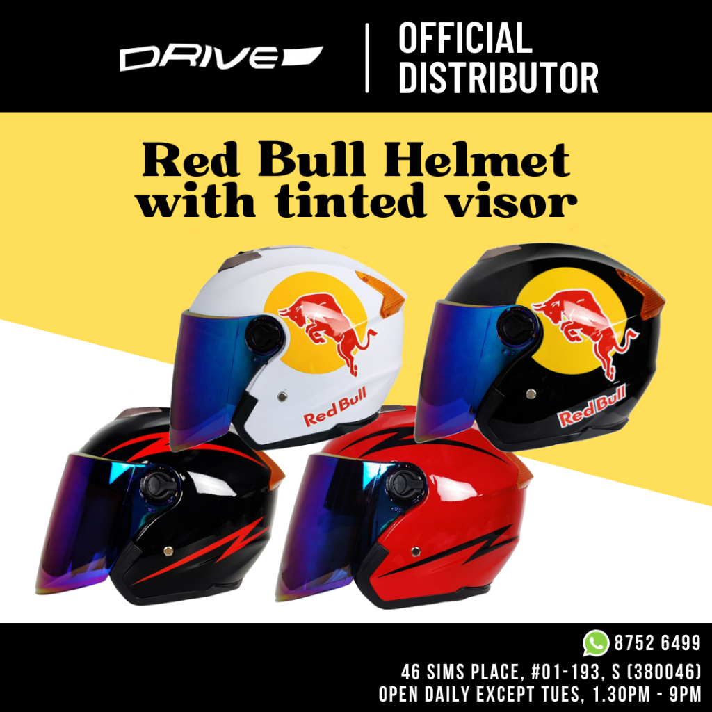 Red Bull Cycling Bicycle Ebike Helmet with Rainbow Tinted Visor Shopee Singapore