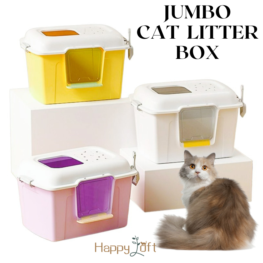 [SG SELLER] Enclosed Cat Litter Box Extra Large Litter Box Covered Litter Box AntiSplashing Cat