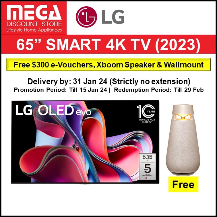 LG OLED65G3PSA 65" 4K OLED G3 SMART TV / FREE 300 EVOUCHER + XBOOM