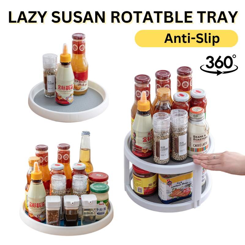 [SG] IMP HOUSE Lazy Susan Turntable Organizer NonSkid 360 Rotating