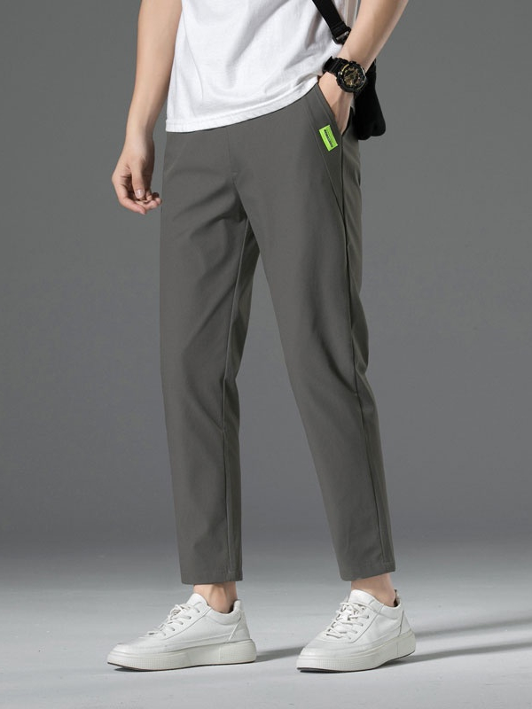 Korean Black Pants Men 2026.Men Long Pants Casual Ankle Korean Black Pants Summer Slim Fit Trousers ...