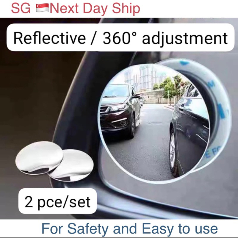 2 Pack Heart Shaped Car Blind Spot Mirrors Adjustable Wide Angle Convex Side Mirrors