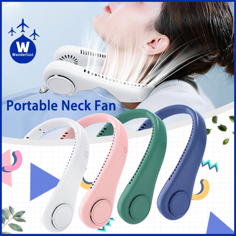 Portable Mini Bladeless Neck Fan USB Rechargeable Hanging Cooling ...