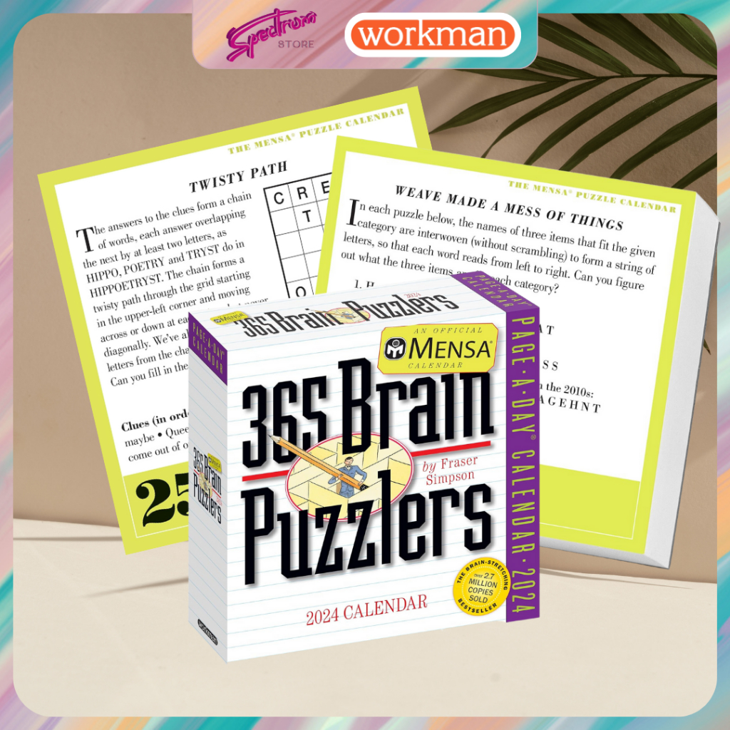 Workman Publishing Puzzles Trivia Daily Stationary Recyclable Mensa